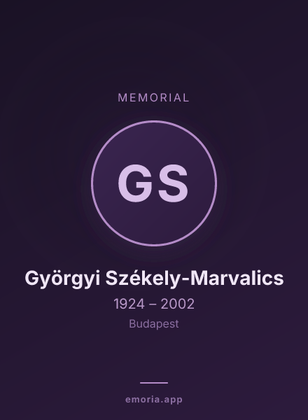 Memorial portrait of Györgyi Székely-Marvalics
