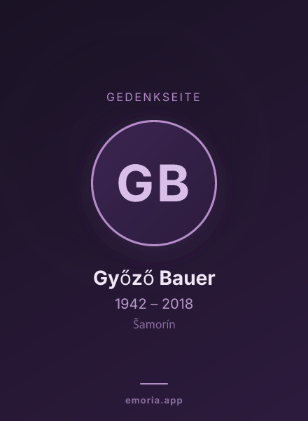 Gedenkportrait von Győző Bauer