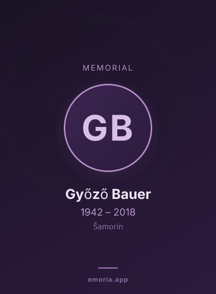 Memorial portrait of Győző Bauer