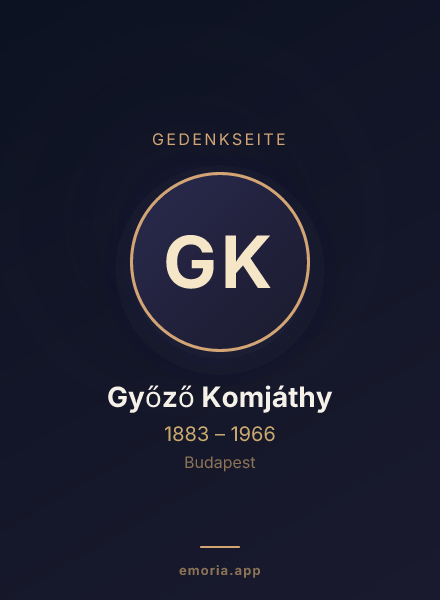 Gedenkportrait von Győző Komjáthy