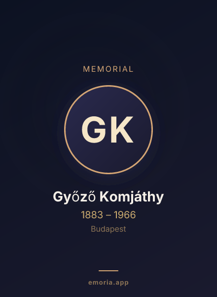 Memorial portrait of Győző Komjáthy