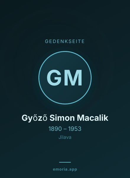 Gedenkportrait von Győző Simon Macalik