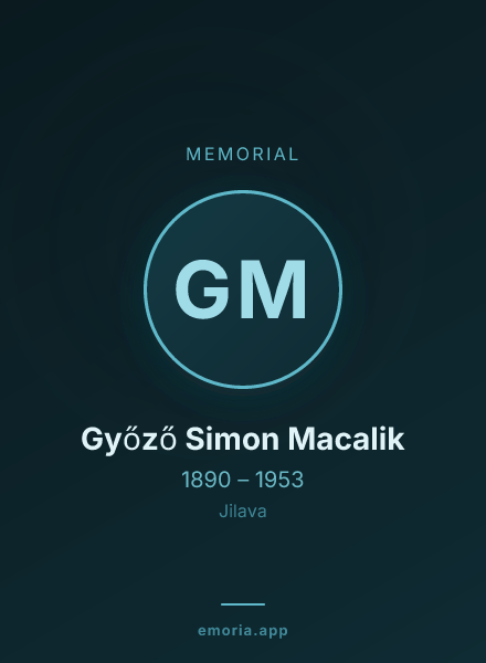 Memorial portrait of Győző Simon Macalik