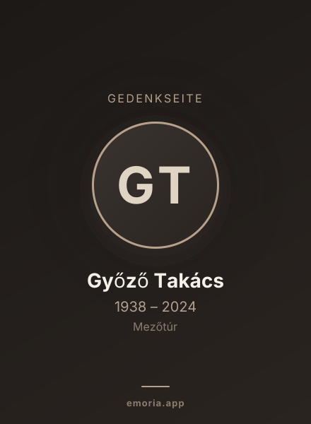 Gedenkportrait von Győző Takács