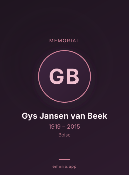 Memorial portrait of Gys Jansen van Beek