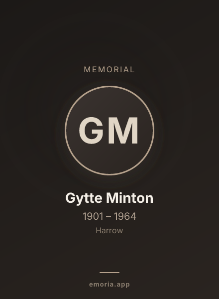Memorial portrait of Gytte Minton