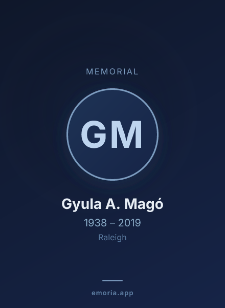 Memorial portrait of Gyula A. Magó