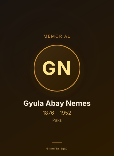 Memorial portrait of Gyula Abay Nemes