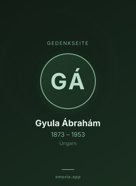 Gedenkportrait von Gyula Ábrahám