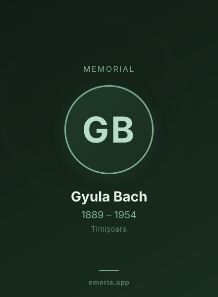 Memorial portrait of Gyula Bach