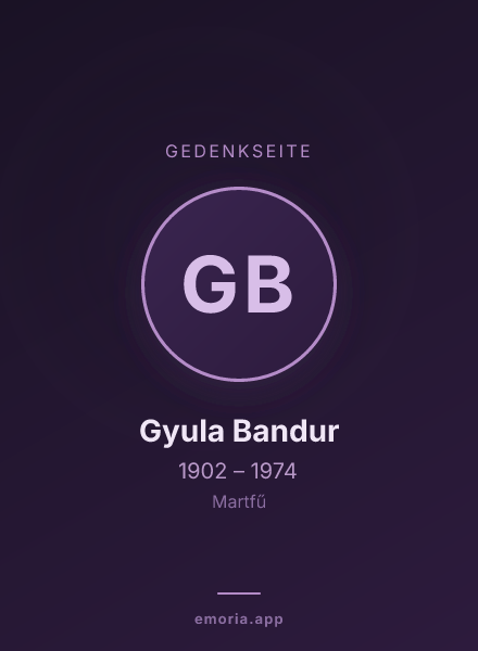 Gedenkportrait von Gyula Bandur