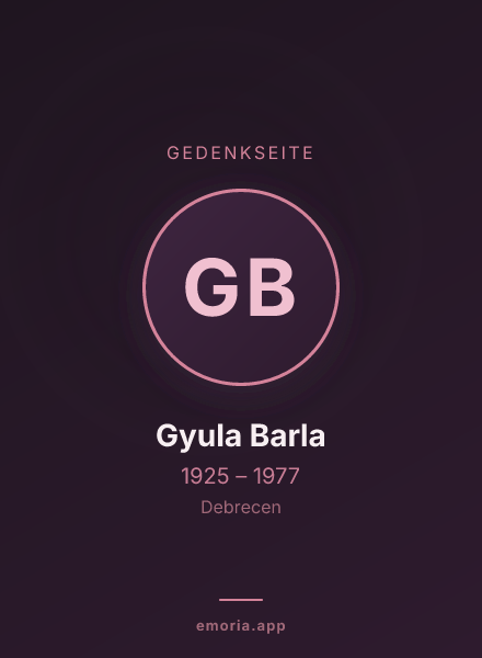 Gedenkportrait von Gyula Barla