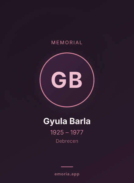 Memorial portrait of Gyula Barla