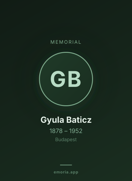 Memorial portrait of Gyula Baticz