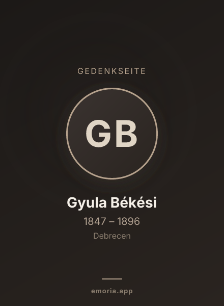 Gedenkportrait von Gyula Békési