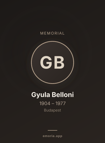 Memorial portrait of Gyula Belloni