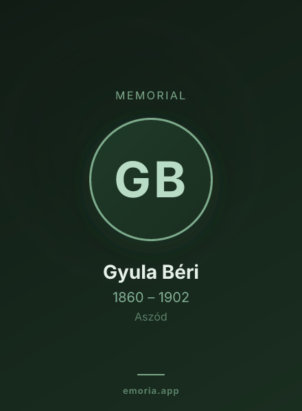 Memorial portrait of Gyula Béri