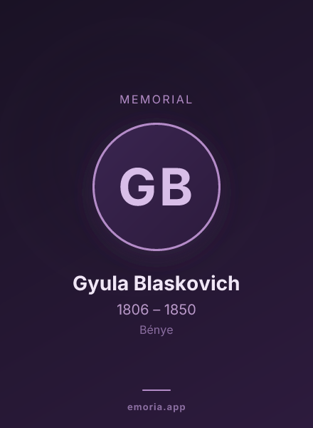 Memorial portrait of Gyula Blaskovich