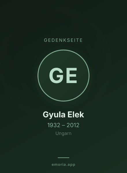 Gedenkportrait von Gyula Elek