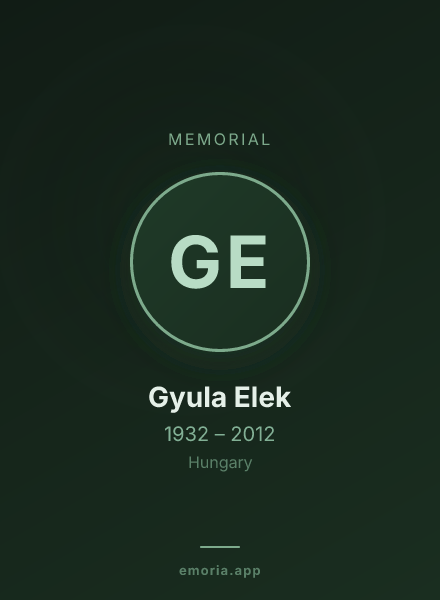 Memorial portrait of Gyula Elek
