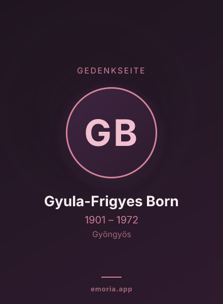 Gedenkportrait von Gyula-Frigyes Born