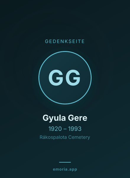 Gedenkportrait von Gyula Gere