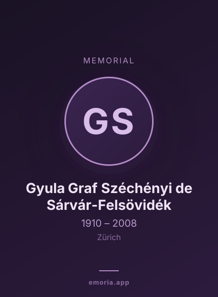 Memorial portrait of Gyula Graf Széchényi de Sárvár-Felsövidék