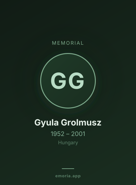 Memorial portrait of Gyula Grolmusz