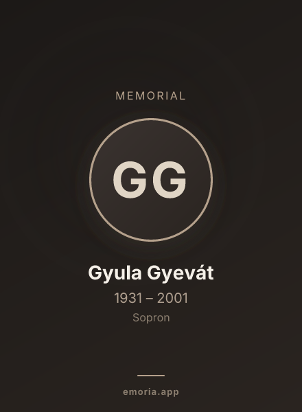 Memorial portrait of Gyula Gyevát