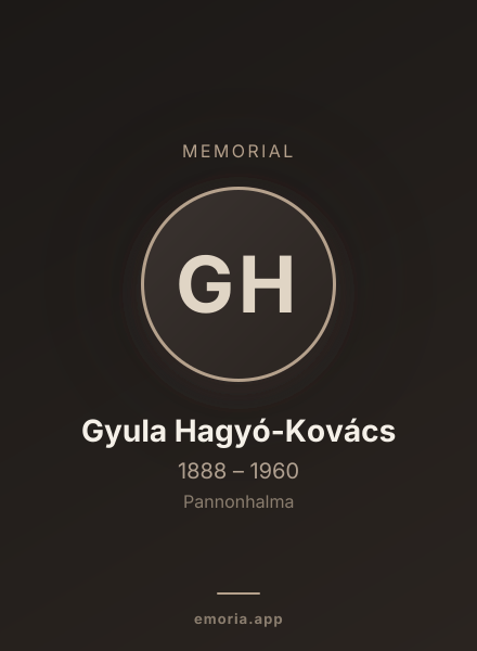 Memorial portrait of Gyula Hagyó-Kovács