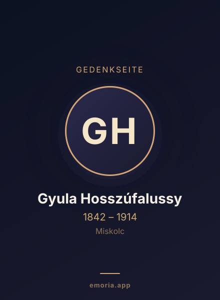 Gedenkportrait von Gyula Hosszúfalussy