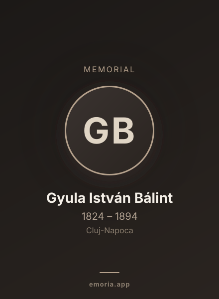 Memorial portrait of Gyula István Bálint