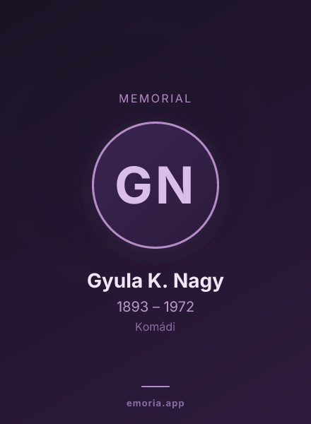 Memorial portrait of Gyula K. Nagy
