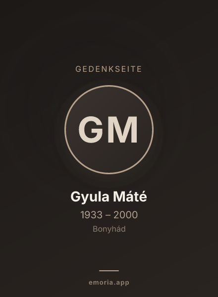 Gedenkportrait von Gyula Máté