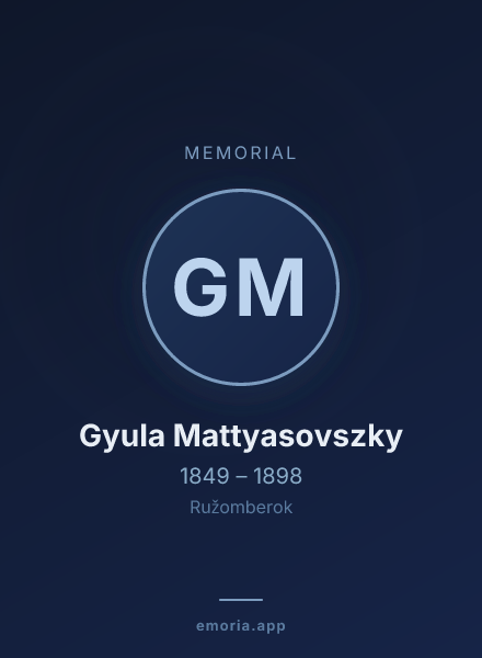 Memorial portrait of Gyula Mattyasovszky