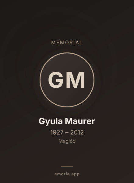 Memorial portrait of Gyula Maurer