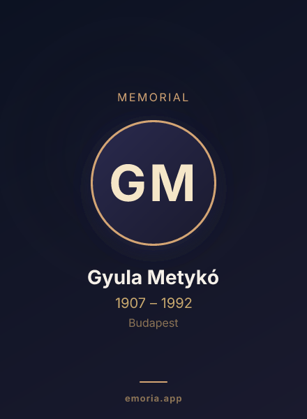 Memorial portrait of Gyula Metykó