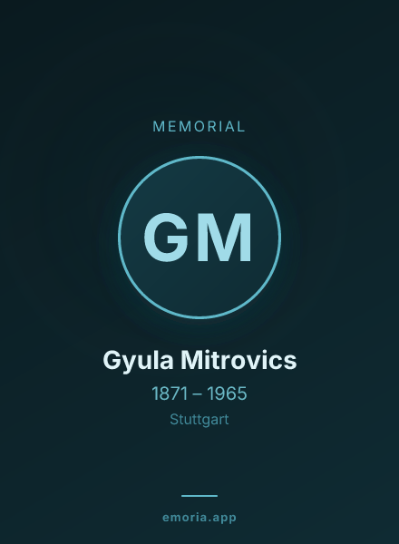 Memorial portrait of Gyula Mitrovics