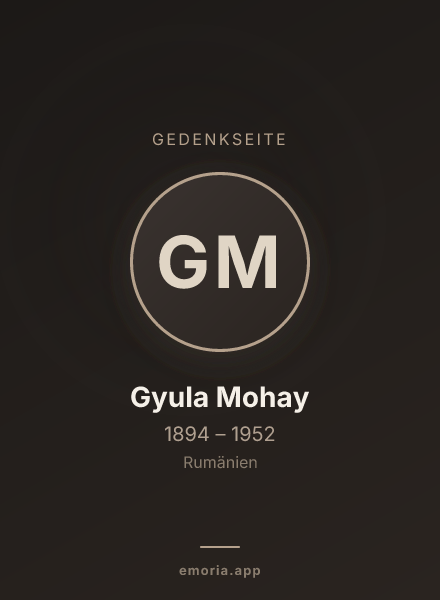 Gedenkportrait von Gyula Mohay