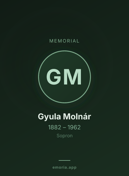 Memorial portrait of Gyula Molnár