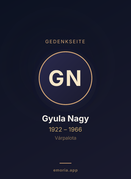 Gedenkportrait von Gyula Nagy