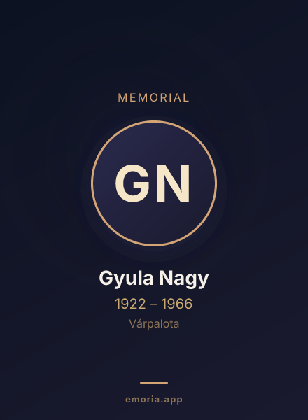 Memorial portrait of Gyula Nagy