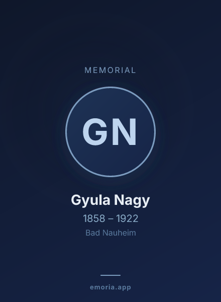 Memorial portrait of Gyula Nagy