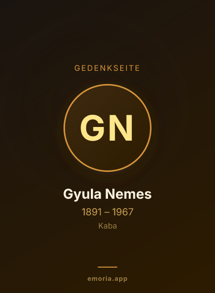 Gedenkportrait von Gyula Nemes