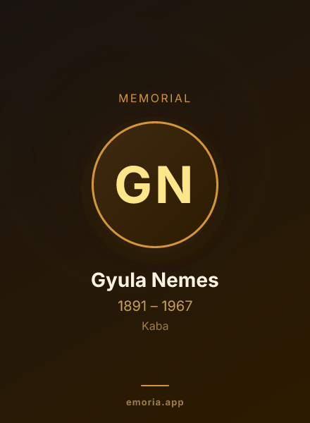 Memorial portrait of Gyula Nemes