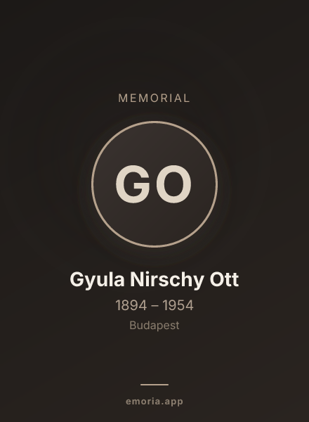 Memorial portrait of Gyula Nirschy Ott