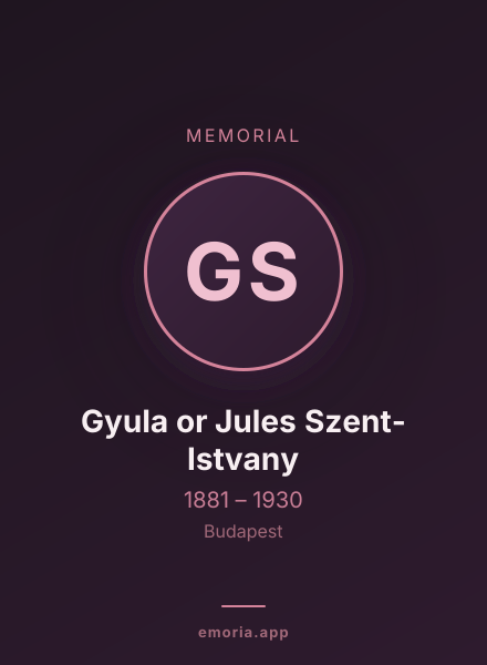 Memorial portrait of Gyula or Jules Szent-Istvany