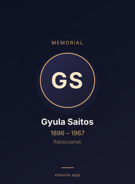 Memorial portrait of Gyula Saitos