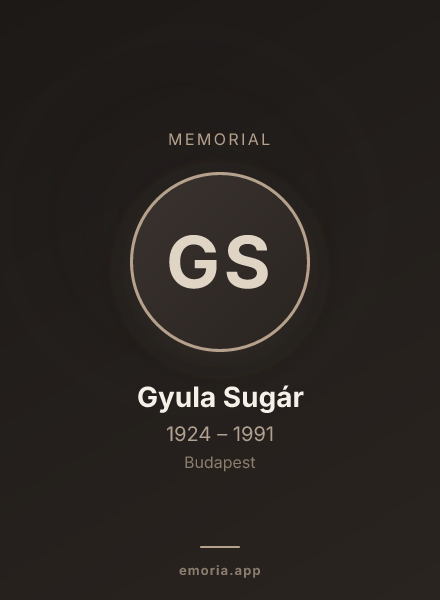 Memorial portrait of Gyula Sugár