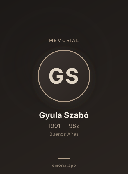 Memorial portrait of Gyula Szabó